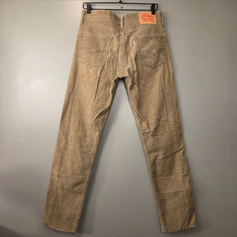 Levi's 511 Men's Slim Fit Corduroy Pants Khaki Green Tan Size 32x32 - Picture 2 of 10